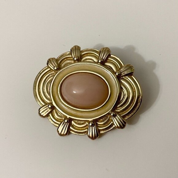 Vintage Cabochon Enamel Brooch Pin Unmarked - Picture 9 of 11
